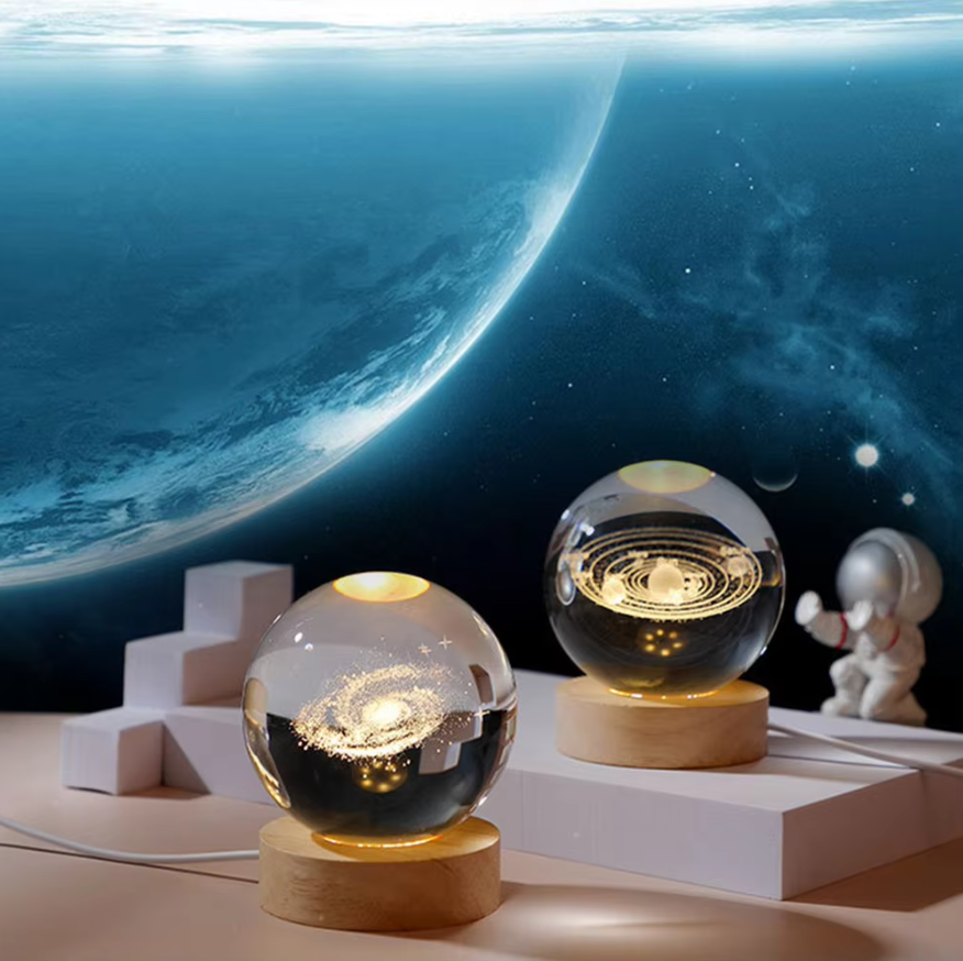 Crystal Ball 3D Galaxie Planete Saturne